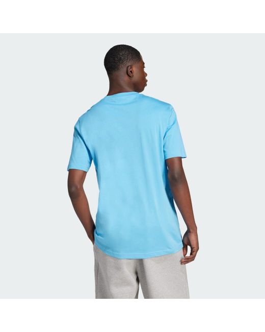 Adidas Blue Adicolor Trefoil T-shirt for men