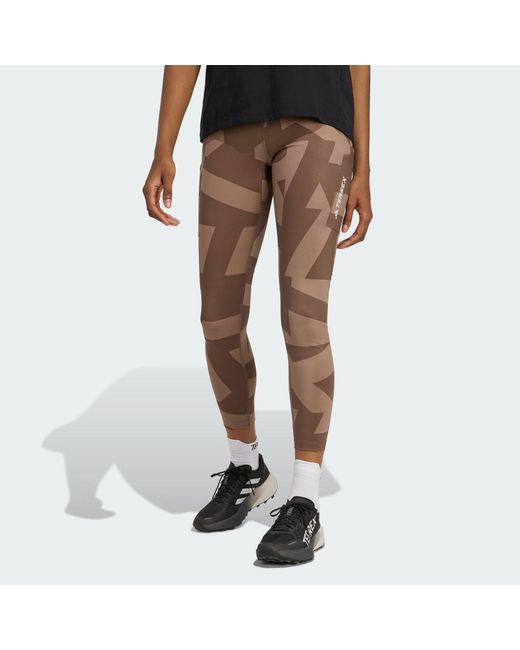 Adidas Brown Terrex Multi Leggings Printed