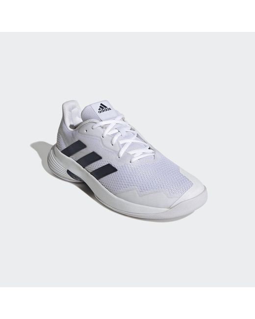 Adidas White Courtjam Control Tennis Shoes for men