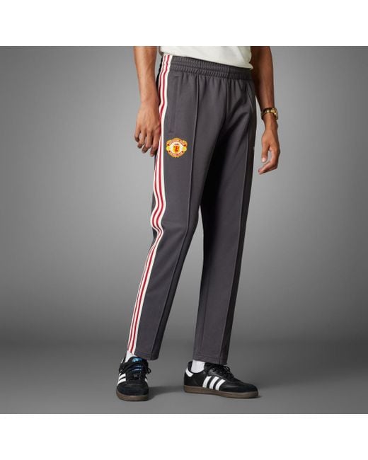 Adidas Gray Manchester United Originals Track Pants for men