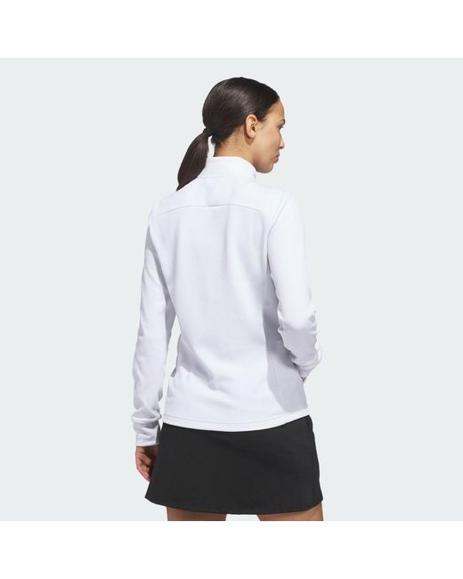 Giacca Con Zip Completa E Texture Performance di Adidas in White