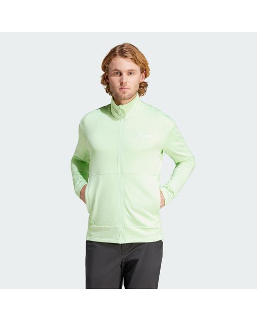 Adidas Green Terrex Multi Light Fleece Full-zip Jacket for men