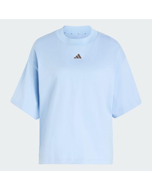 Adidas Blue 3-Stripes Studio T-Shirt