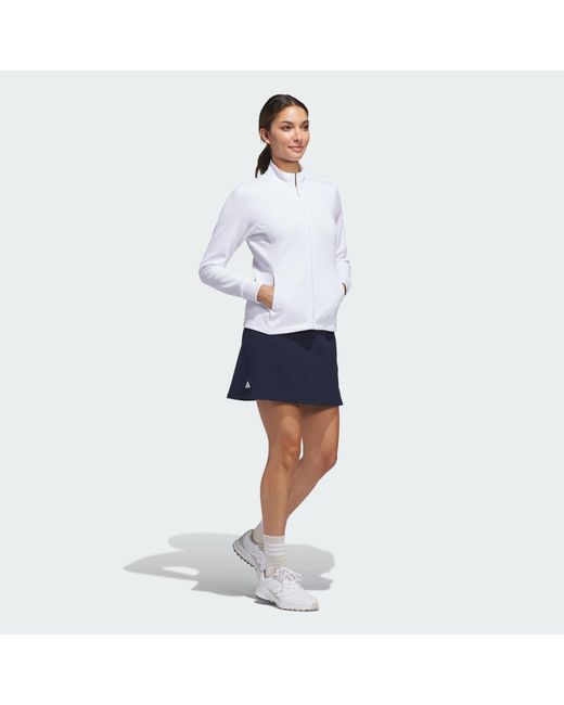 Adidas White Performance Textured Full-Zip Jacket