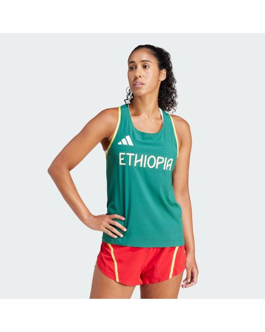 Adidas Green Team Ethiopia Running Tank Top