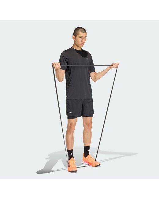 Adidas Black Tech Essentials Workout 2In1 Shorts for men