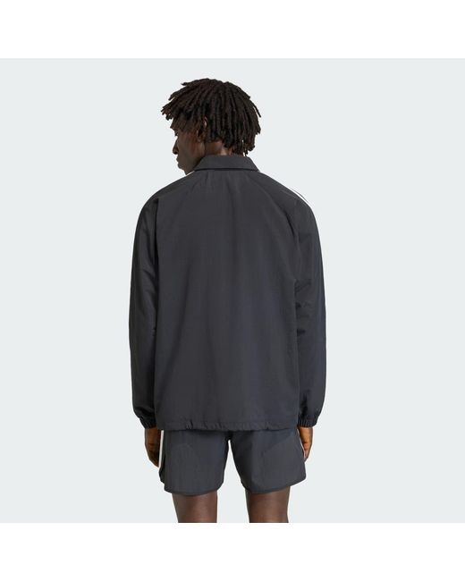 Adidas Black 3-Stripes Coach Jacket for men