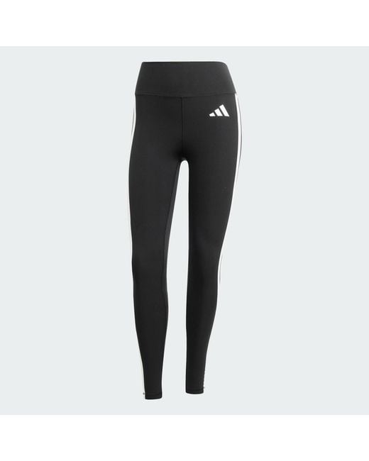 Adidas Black Optimé Essentials 3-Stripes 7/8 Leggings