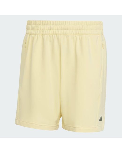 Adidas Yellow Designed For Training Yoga Knit Shorts for men