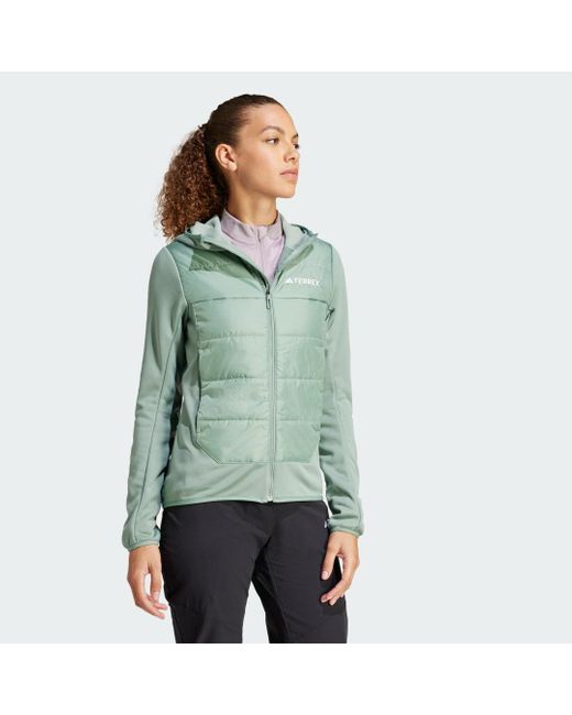 Adidas Green Terrex Multi Hybrid Insulated Hooded Jacket