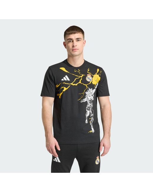 Adidas Black Real Madrid Avengers T-Shirt for men