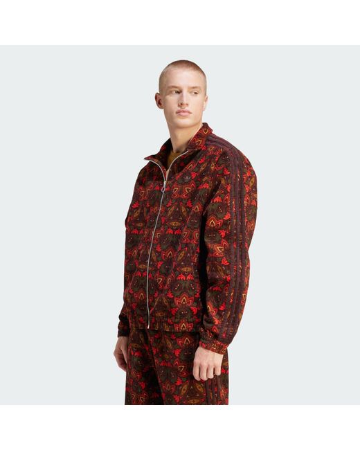 Adidas Red Corduroy Track Top for men