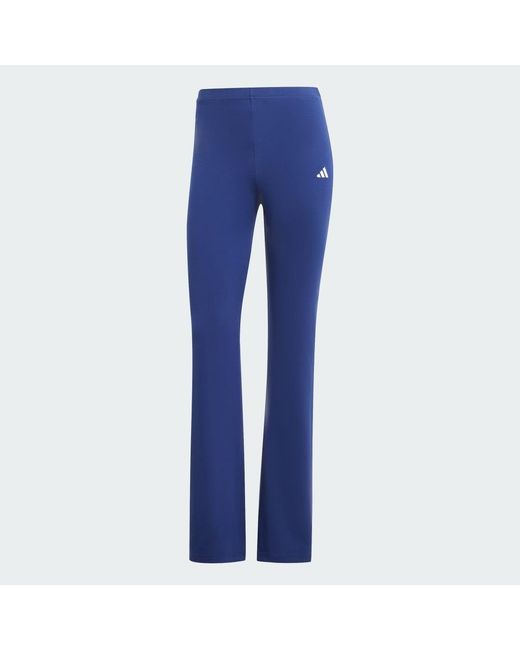 Adidas Blue Essentials Small Logo Flared Leggings