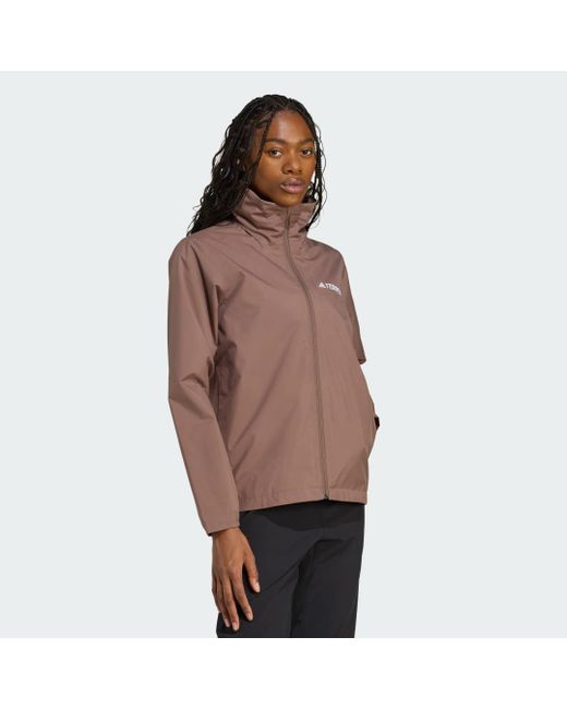 Adidas Brown Multi Essentials 2L Regenjacke