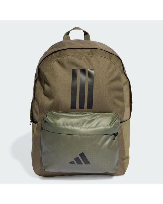 Adidas Green Classic Back-To-School 3-Stripes Backpack