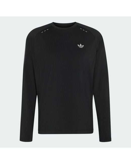 Adidas Black Tech Trefoil Essentials Poly Long Sleeve Jersey for men