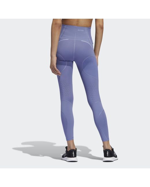 Damen Bekleidung Hosen und Chinos Leggings adidas Synthetik Optime Training Luxe 7/8-Tight in Blau 