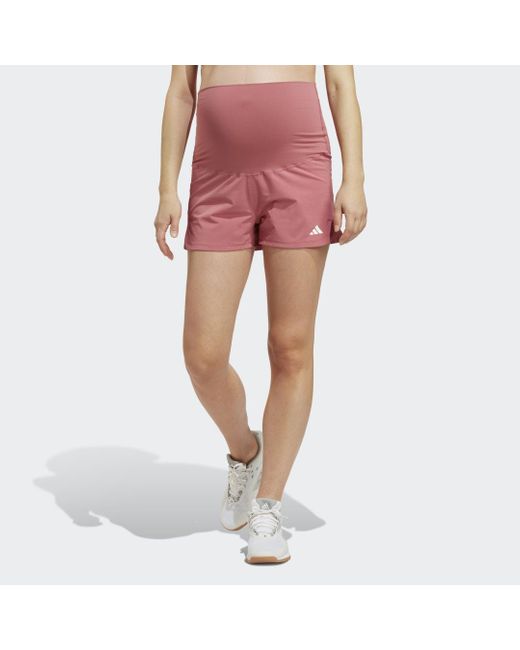 Adidas Pacer Aeroready Train Essentials Geweven Short (zwangerschap) in het Pink