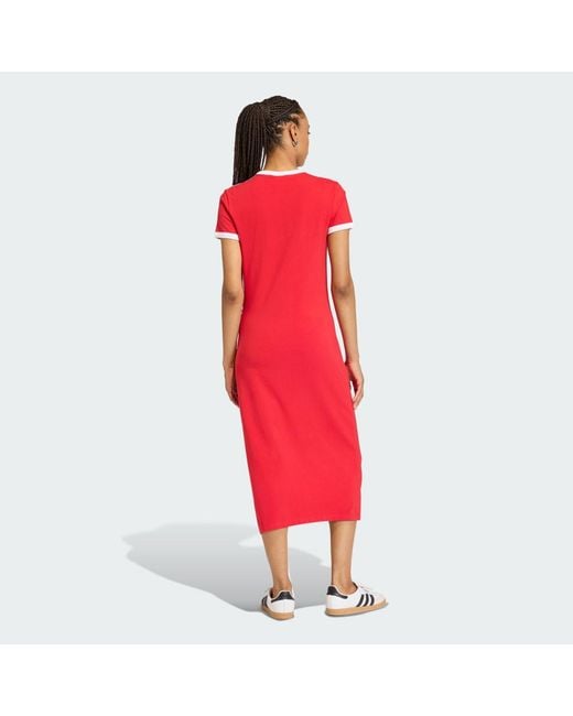 Adidas Red 3 Stripes Dress (Slim)