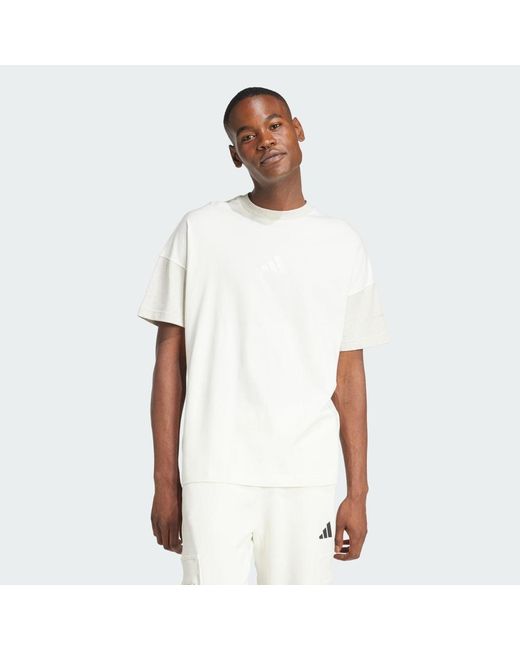Adidas White All Szn Colorblock Tee for men