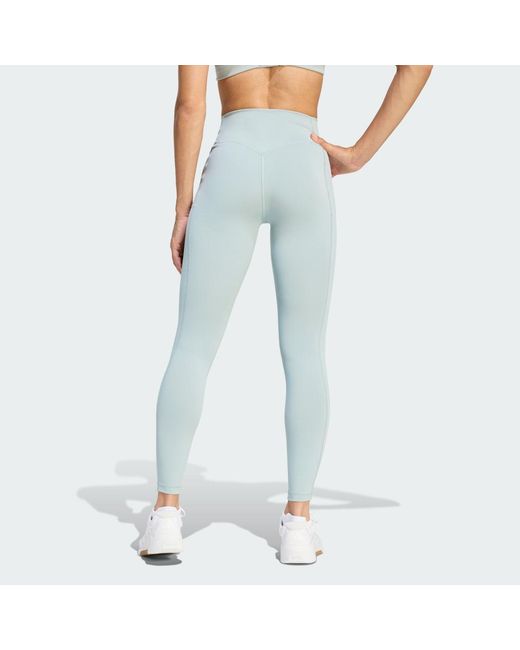 Adidas Blue Optime Workout Full Length Leggings