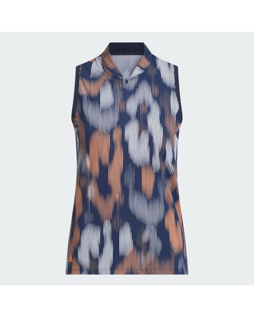 Adidas Blue Ultimate365 Tour Printed Sleeveless Polo