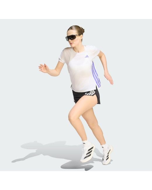 Adidas White Adizero Running T-Shirt