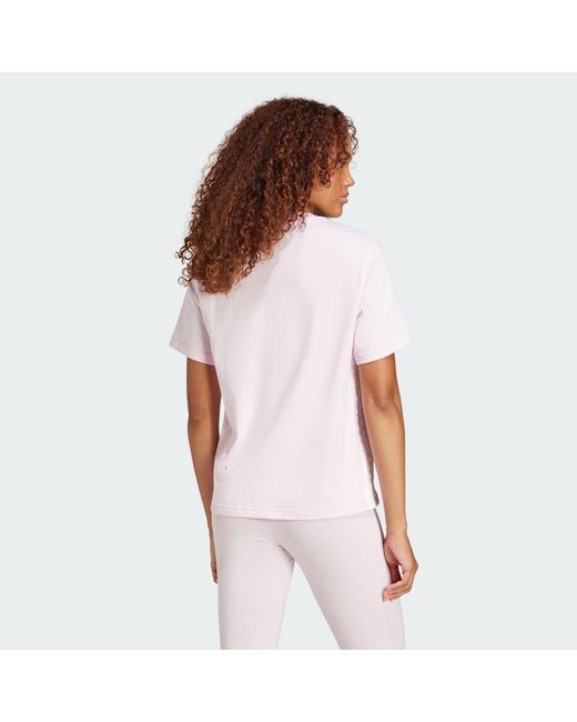Adidas White Essentials 3-Stripes Cotton Tee