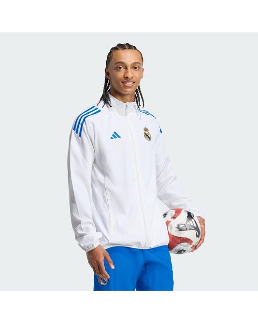 Adidas Blue Real Madrid Tiro 25 Competition Presentation Jacket for men