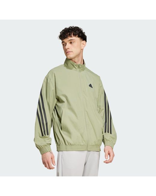 Adidas Green Future Icons 3-Stripes Woven Track Jacket for men