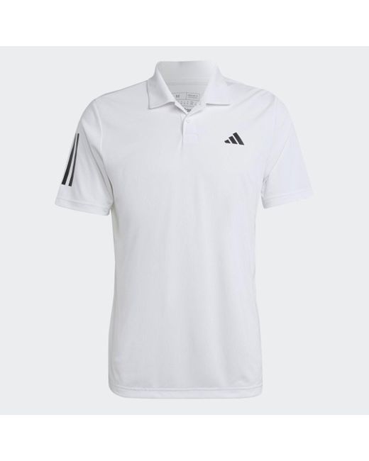 Adidas White Club 3-stripes Tennis Polo Shirt for men