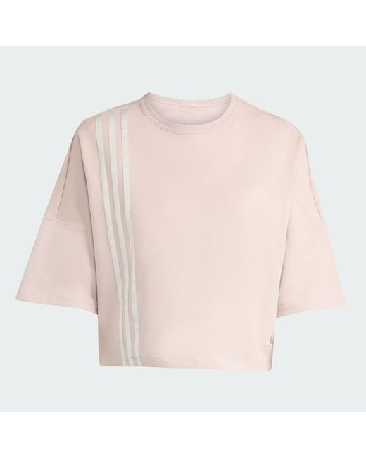Adidas Pink Off Placed 3-Stripes Tee