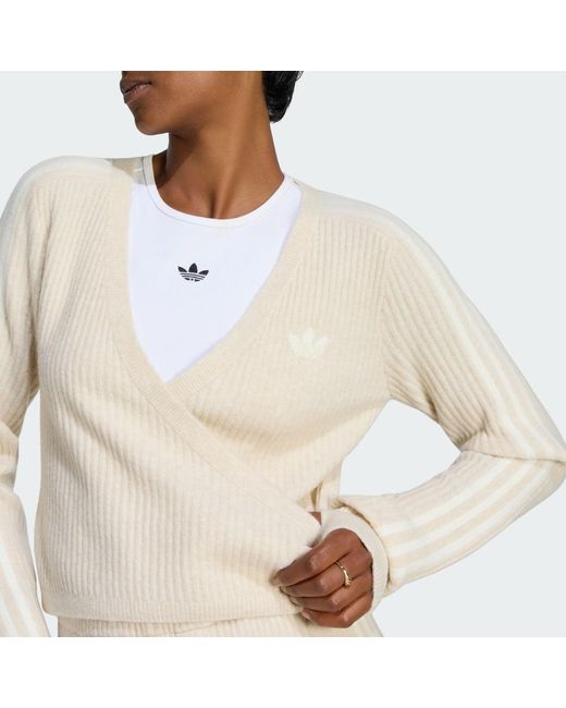 Adidas Natural Originals By Jennie Knitted Wrap Around Cardigan