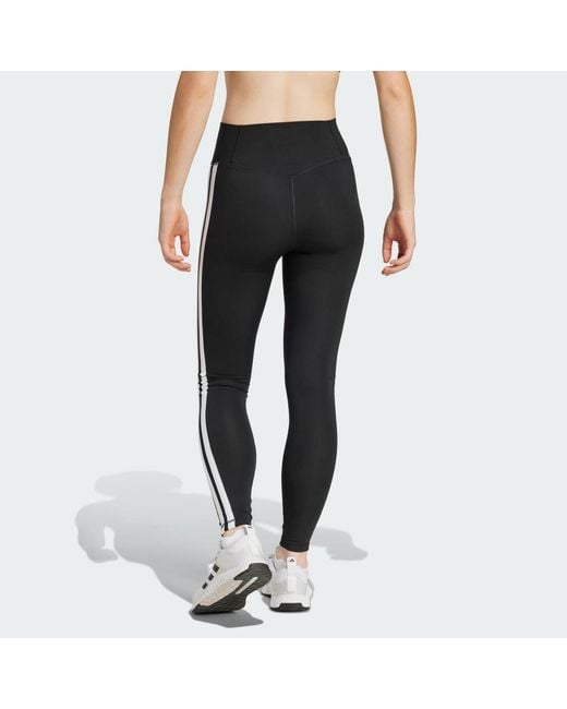 Adidas Black Optimé Essentials 3-Stripes 7/8 Leggings