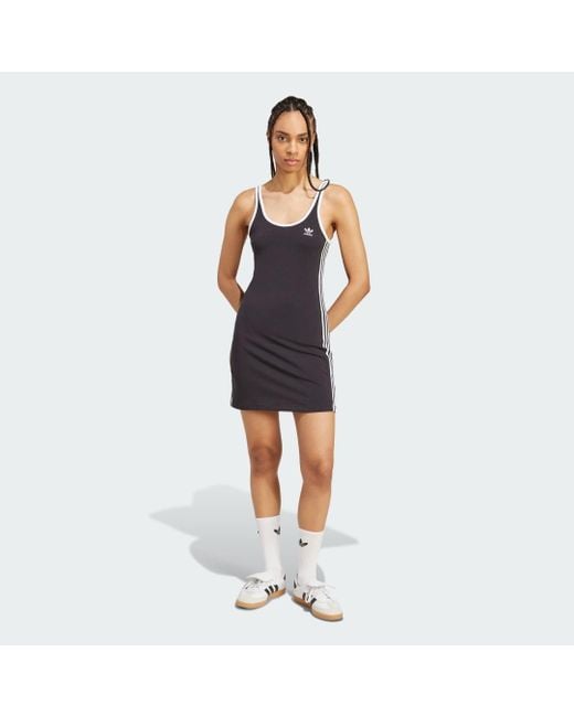 Adidas Originals Blue Adicolor 3-Stripes Tank Dress Mini