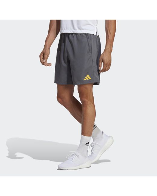 Adidas Gray Train Essentials Seasonal Woven Training Shorts for men