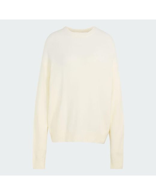Adidas White Originals Athl Dept Knitted Sweatshirt