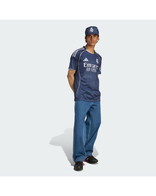 Adidas Blue Real Madrid Away Jersey 25/26 for men