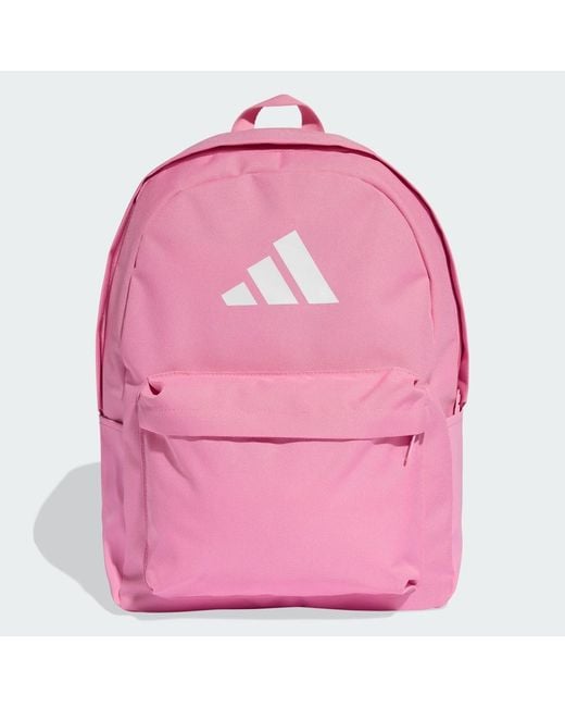 Adidas Pink Classic 3 Bar Logo Backpack