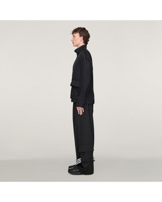 Adidas Black Y-3 Rayon Twill Zip Top for men