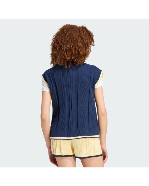 Adidas Blue Cable Knit Vest