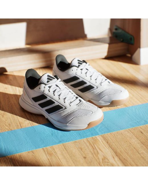 Adidas White Ligra 8 Indoor Shoes for men