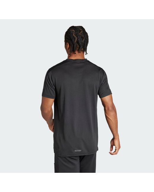 T-shirt Designed for Training HIIT Workout HEAT.RDY di Adidas Originals in Black da Uomo