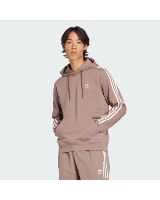 Adidas Brown Adicolor Classics 3-Stripes Hoodie for men