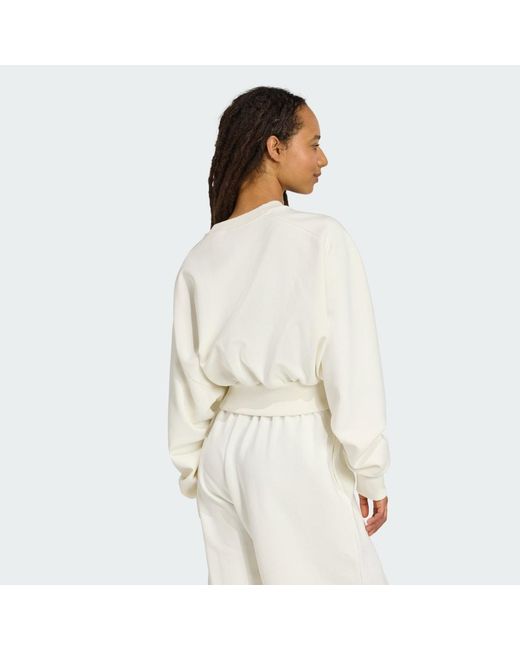 Adidas White Soft Lux Loose Sweatshirt