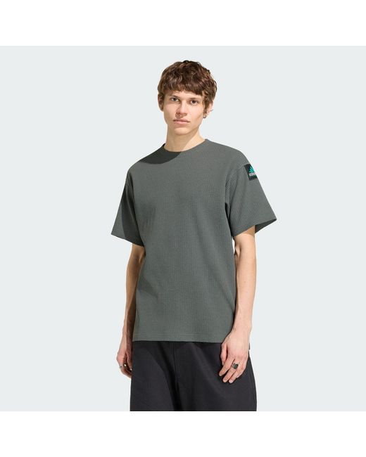 Adidas Gray Equipment Waffle Short Sleeve Tee for men