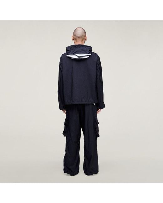 Adidas Blue Y-3 Nylon Wired 3 Stripes Track Top