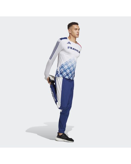 Adidas Blue Adizero Promo Long-sleeve Top for men