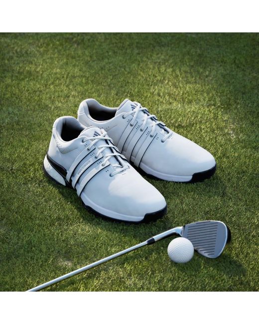 Adidas White Tour360 25 Spikeless Golf Shoes for men