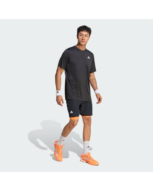 Adidas Blue Tennis Climacool Shorts &Amp; Inner Shorts Set for men